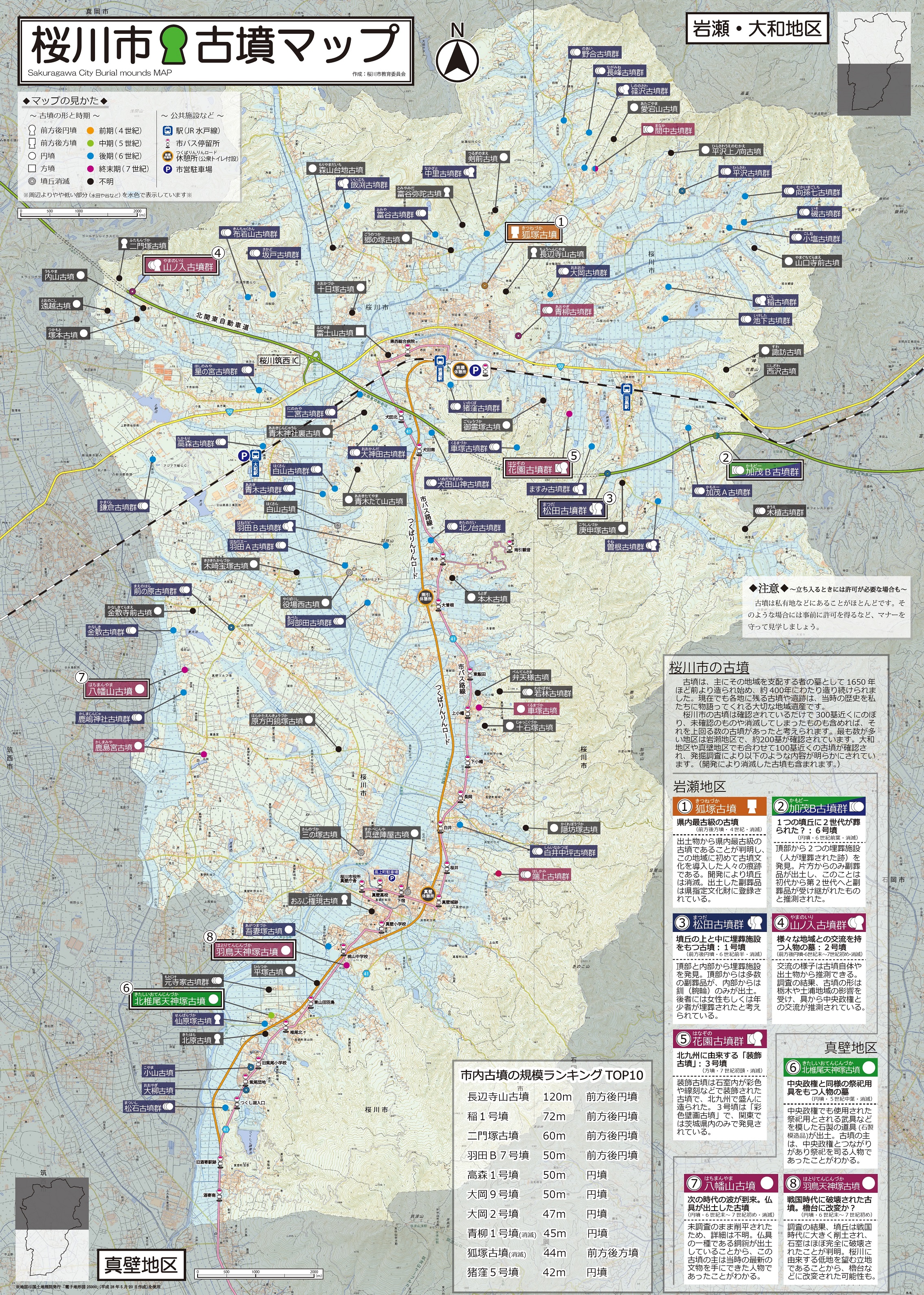 桜川市古墳マップ