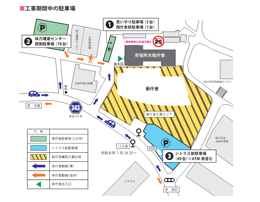 工事期間中の駐車場